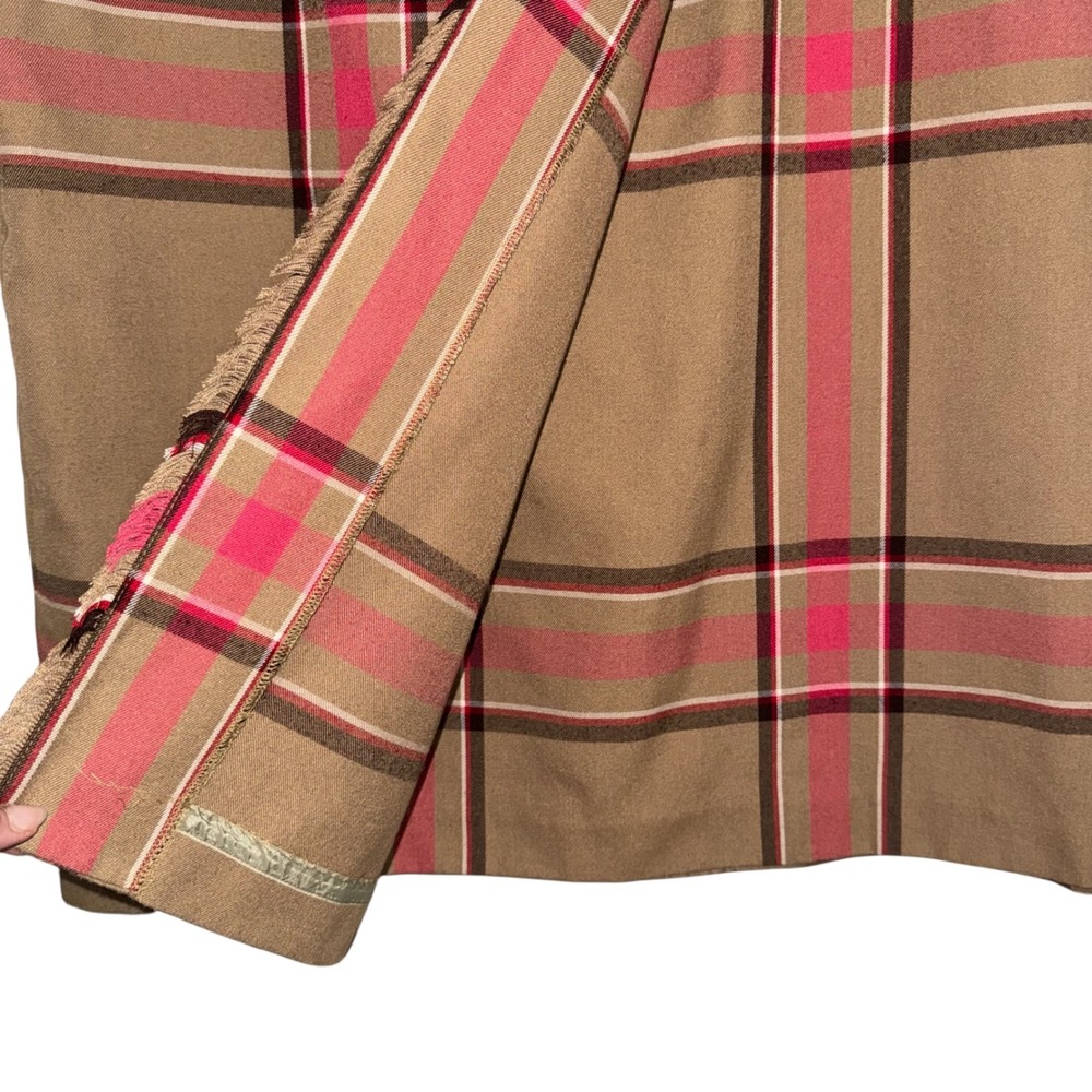 Evan-Picone Woman Vintage Tan Plaid Faux Wrap Midi Skirt Size 18W Plus Size - Picture 4 of 8